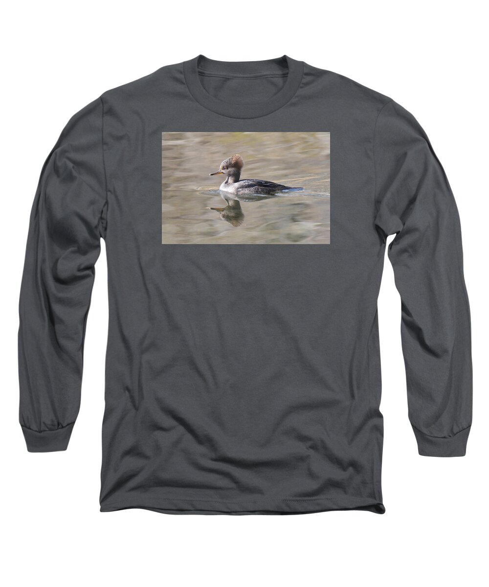 Bird Long Sleeve T-Shirt featuring the photograph Hooded Merganser Female by Alan Lenk