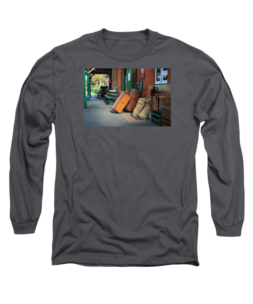 Horsted Keyes Long Sleeve T-Shirt featuring the digital art Horsted Keynes Station by Julian Perry