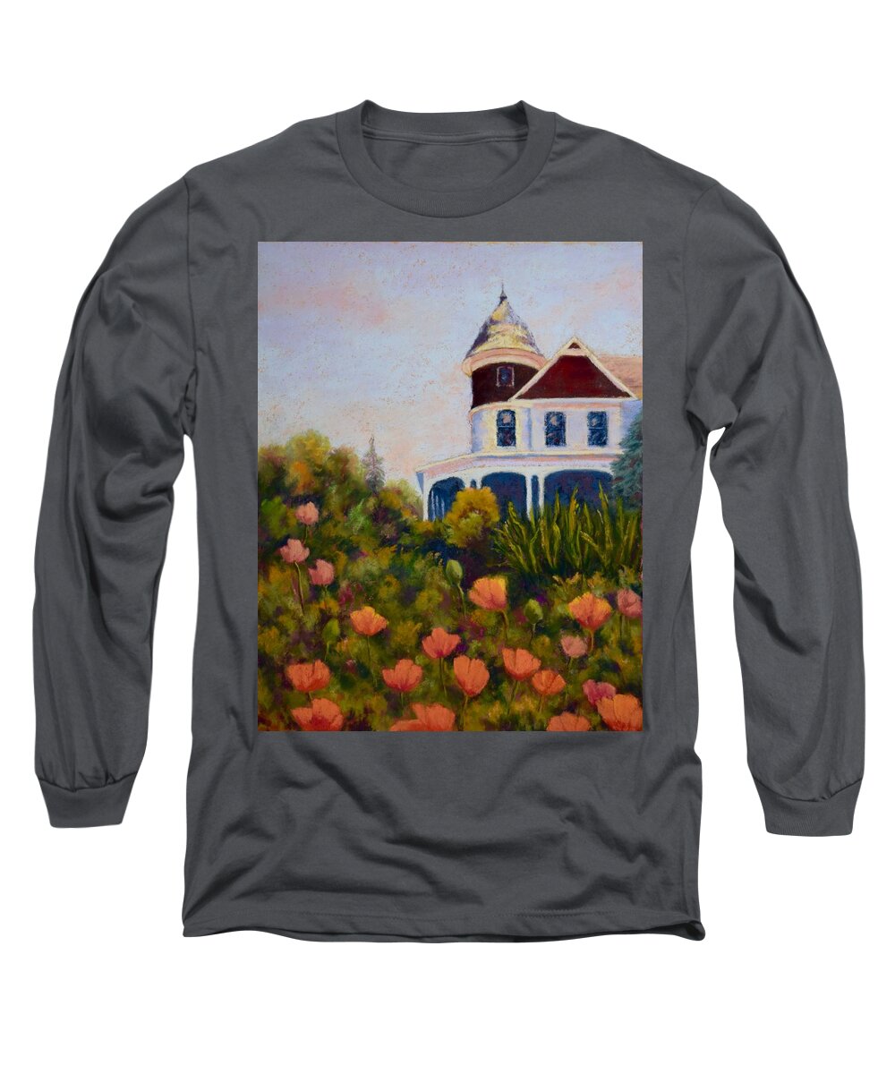 House Long Sleeve T-Shirt featuring the painting House on the Hill by Nancy Jolley