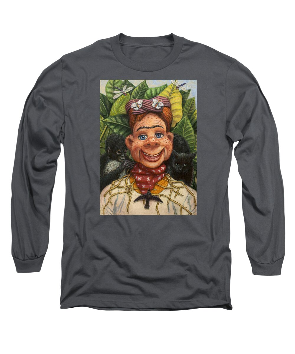 Howdy Doody Long Sleeve T-Shirt featuring the painting Howdy Frida Doody by James W Johnson