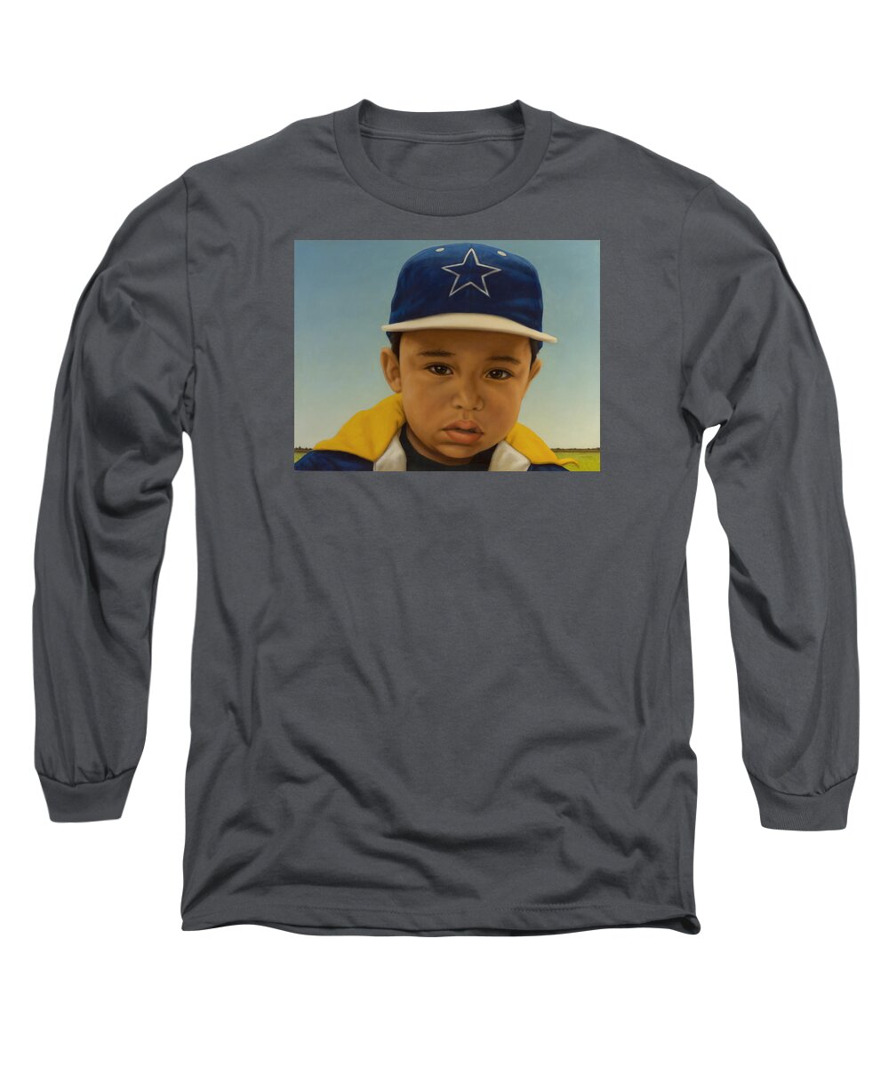 Boy Long Sleeve T-Shirt featuring the painting Human-Nature #39 by James W Johnson