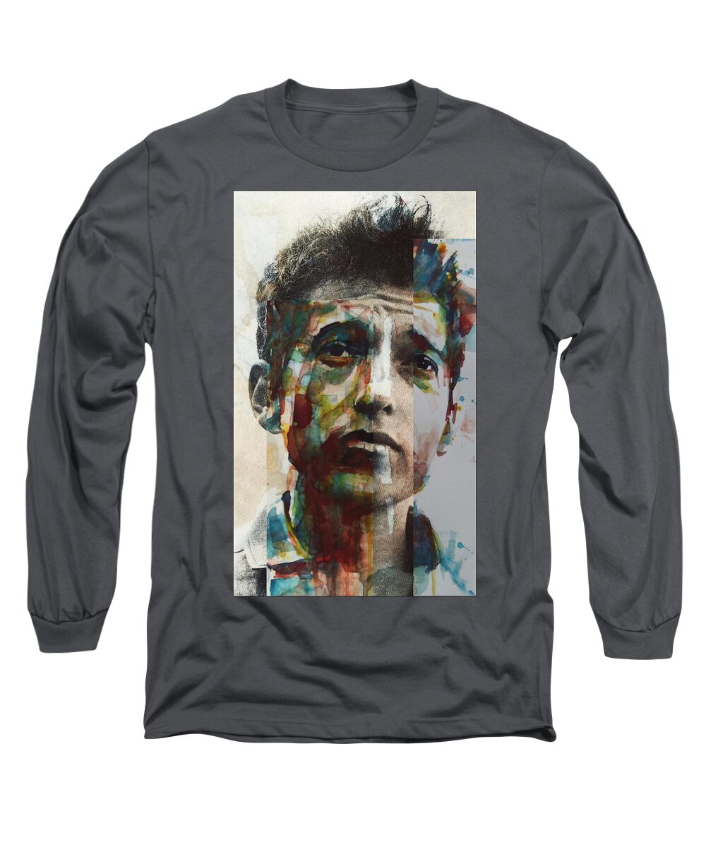 Bob Dylan Long Sleeve T-Shirt featuring the painting I Want You by Paul Lovering