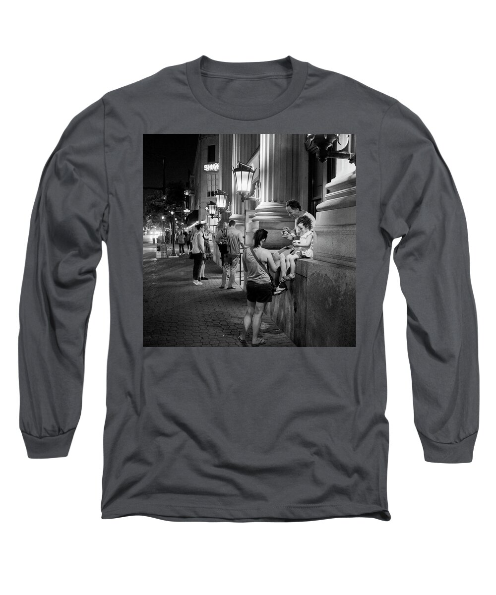 Oak Park Long Sleeve T-Shirt featuring the photograph Ice Cream Night by Todd Bannor