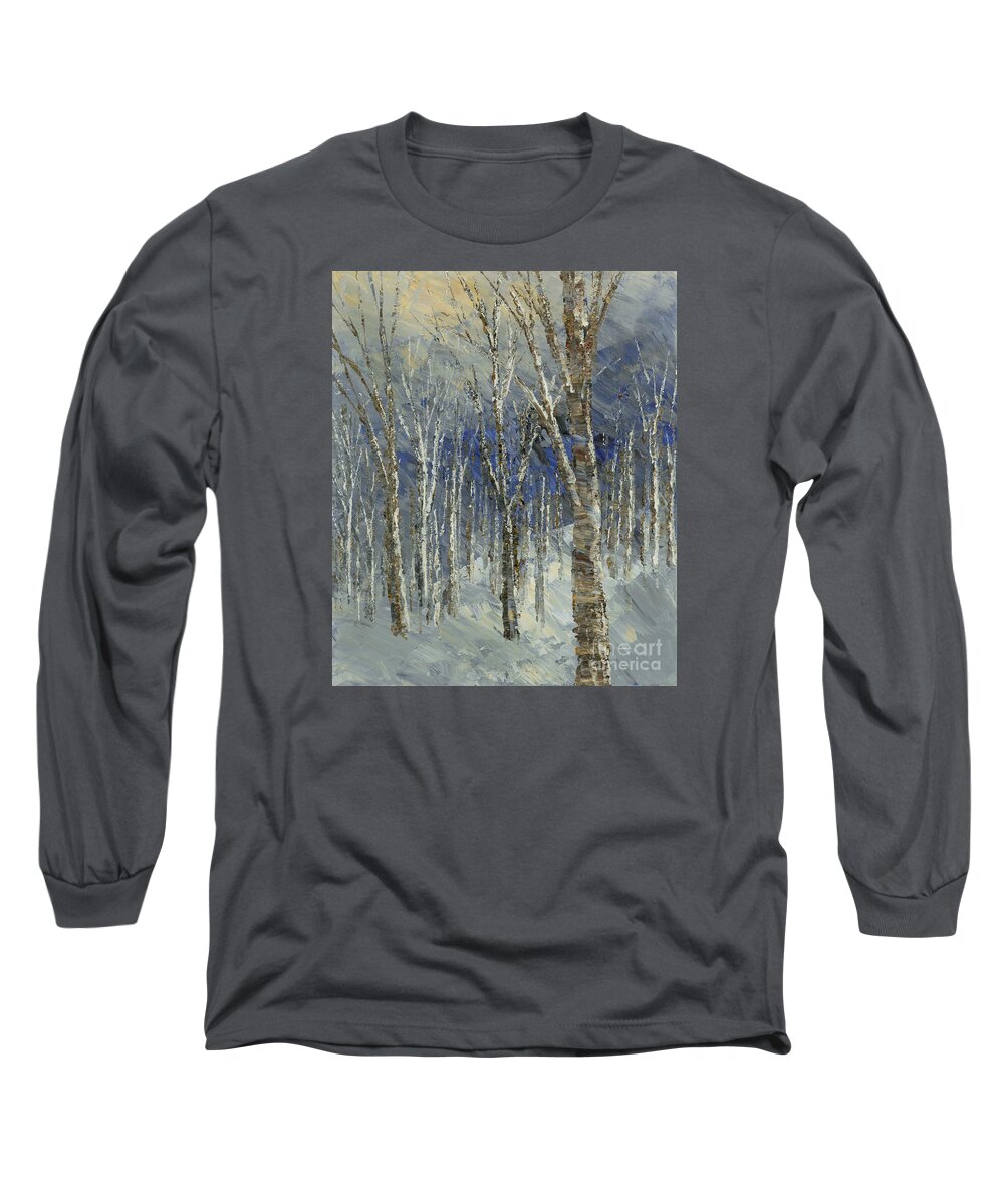 Forest Long Sleeve T-Shirt featuring the painting Icy Bells by Tatiana Iliina