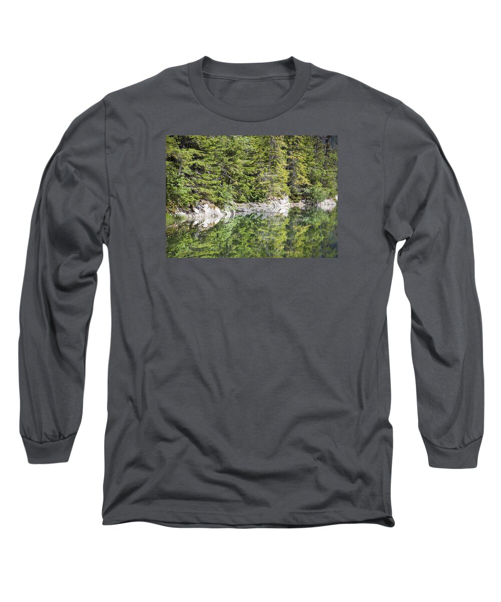 Water Long Sleeve T-Shirt featuring the photograph Icy Lake Reflections by Ramunas Bruzas