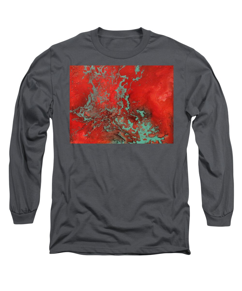 Abstract Long Sleeve T-Shirt featuring the painting Impromptu by Soraya Silvestri
