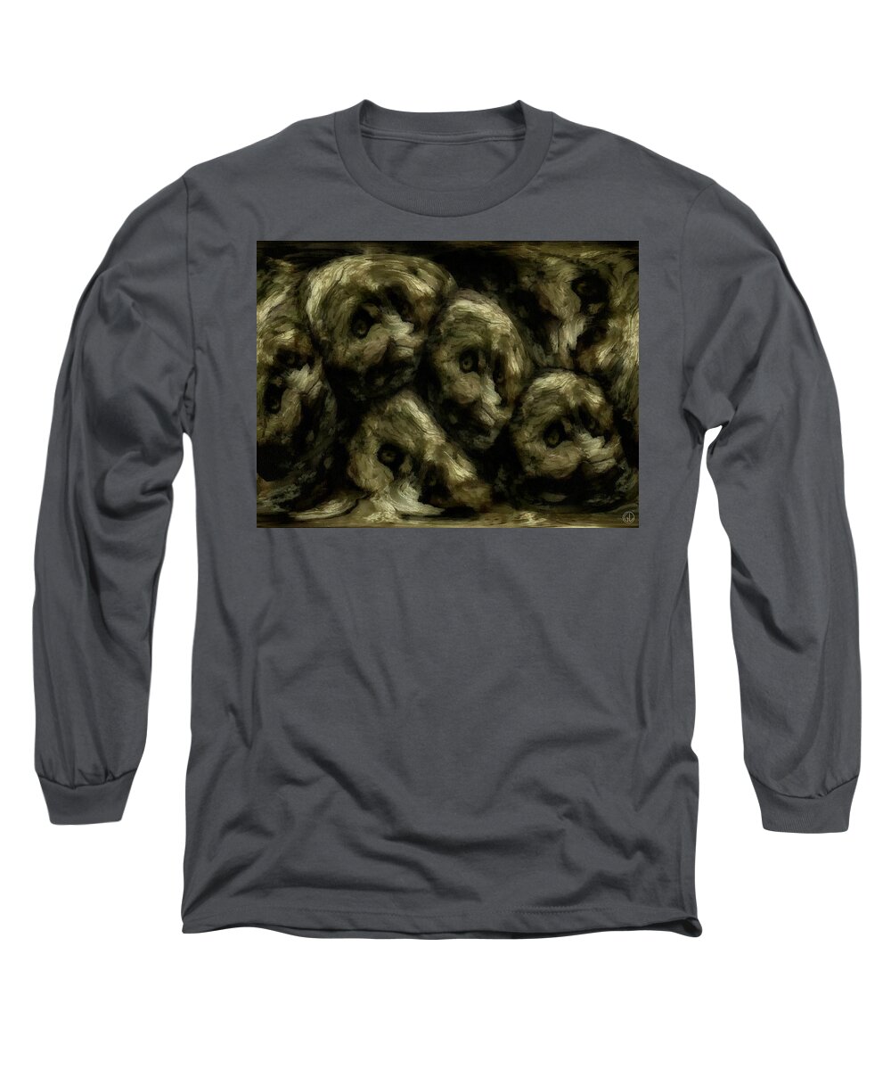 Abstract Long Sleeve T-Shirt featuring the digital art In a Swedish troll forest by Gun Legler
