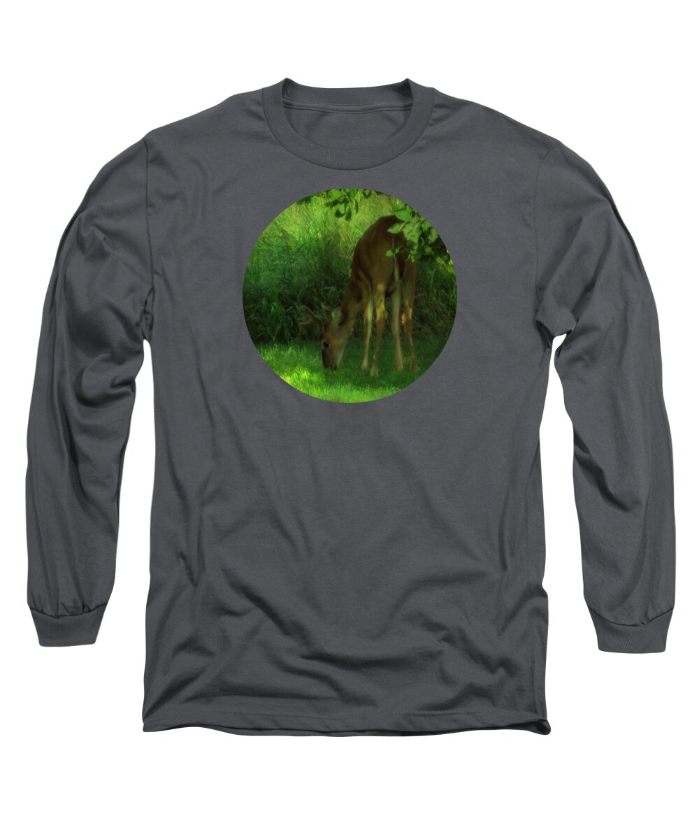 Deer Long Sleeve T-Shirt featuring the photograph In the Dappled Light by Mary Wolf