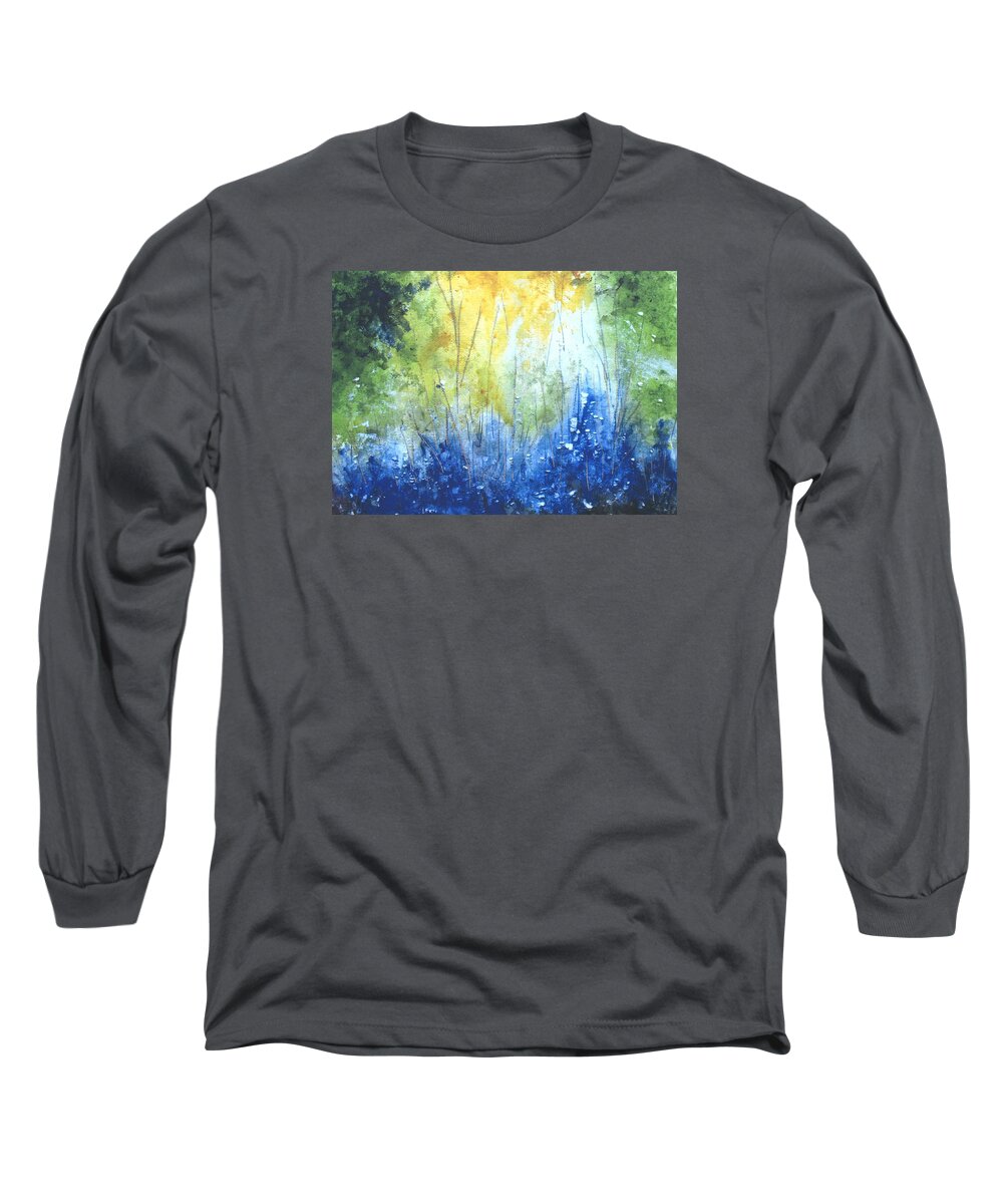 Garden Long Sleeve T-Shirt featuring the painting In the Garden by Louise Adams