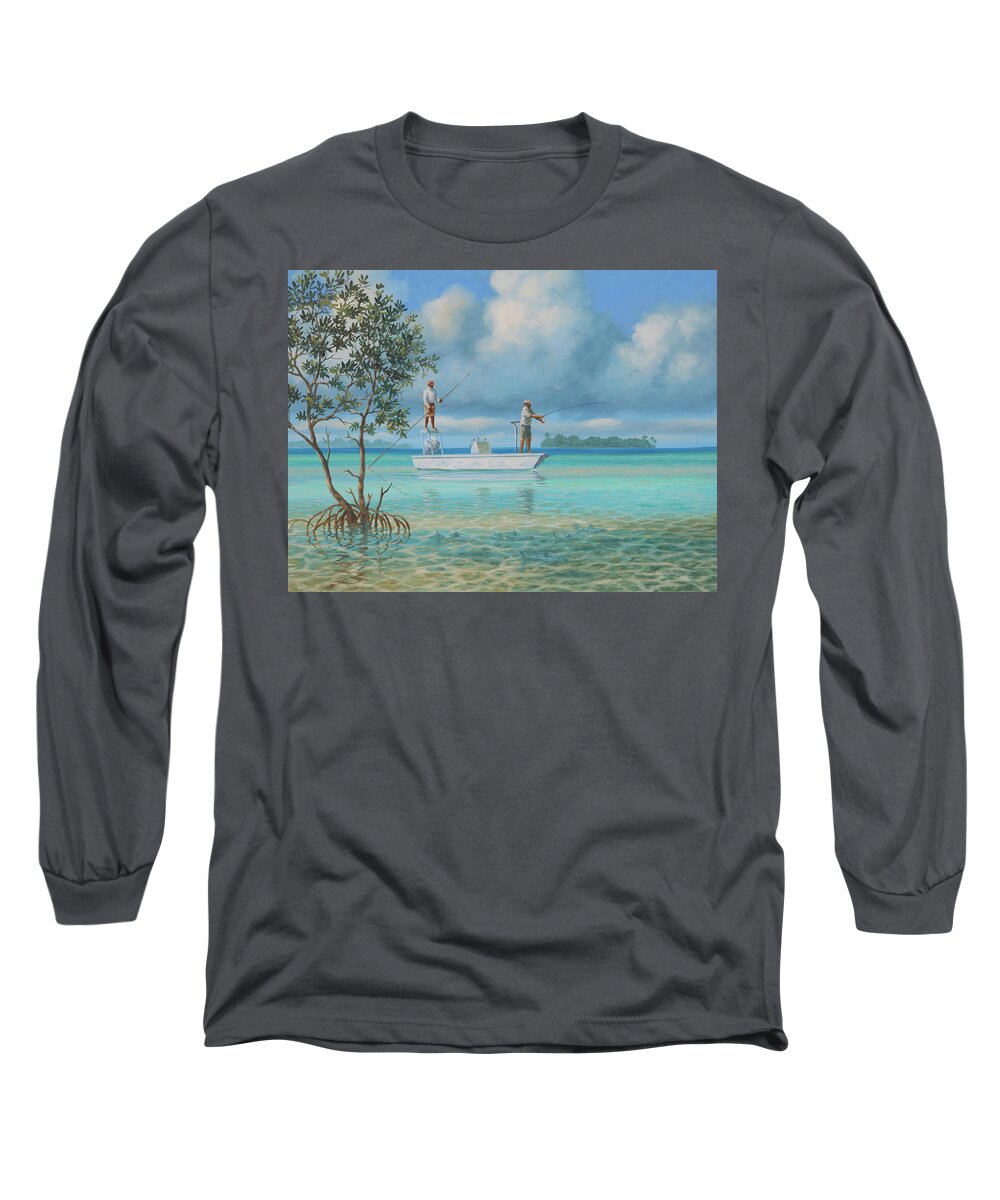 Bahamas Long Sleeve T-Shirt featuring the painting In the Shadows by Guy Crittenden