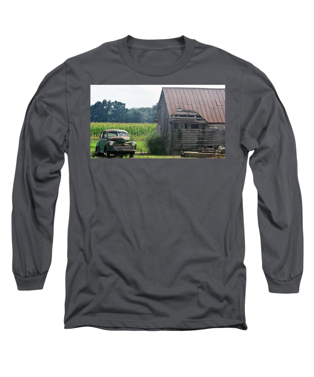 Farms Long Sleeve T-Shirt featuring the photograph Indiana Back Road Common Denominator by John Glass