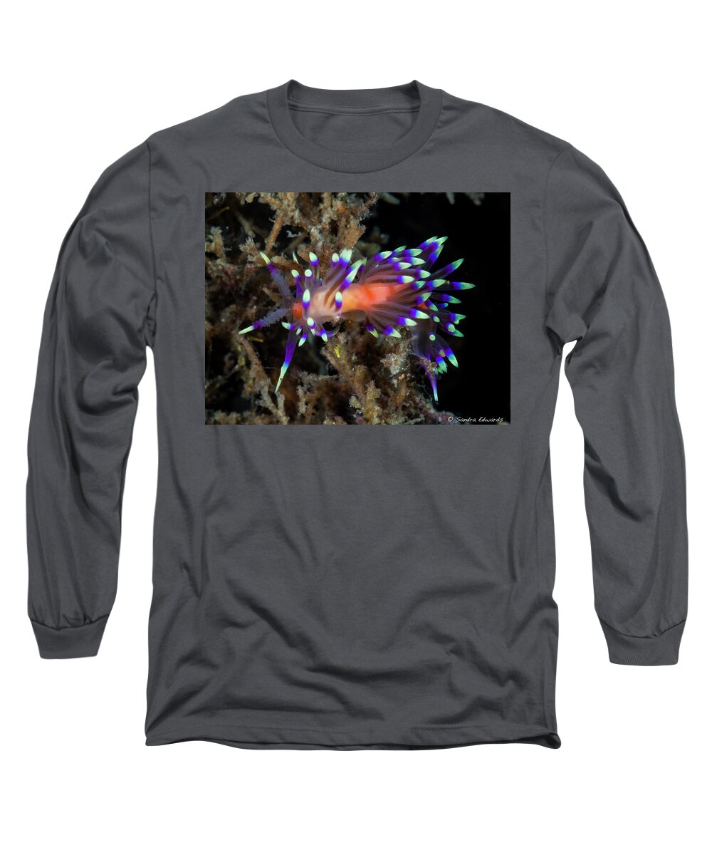  Flabellina Marcusorum Long Sleeve T-Shirt featuring the photograph Intense by Sandra Edwards