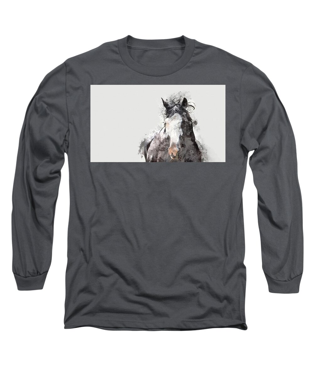 Horse Long Sleeve T-Shirt featuring the digital art Introductions by Ryan Courson