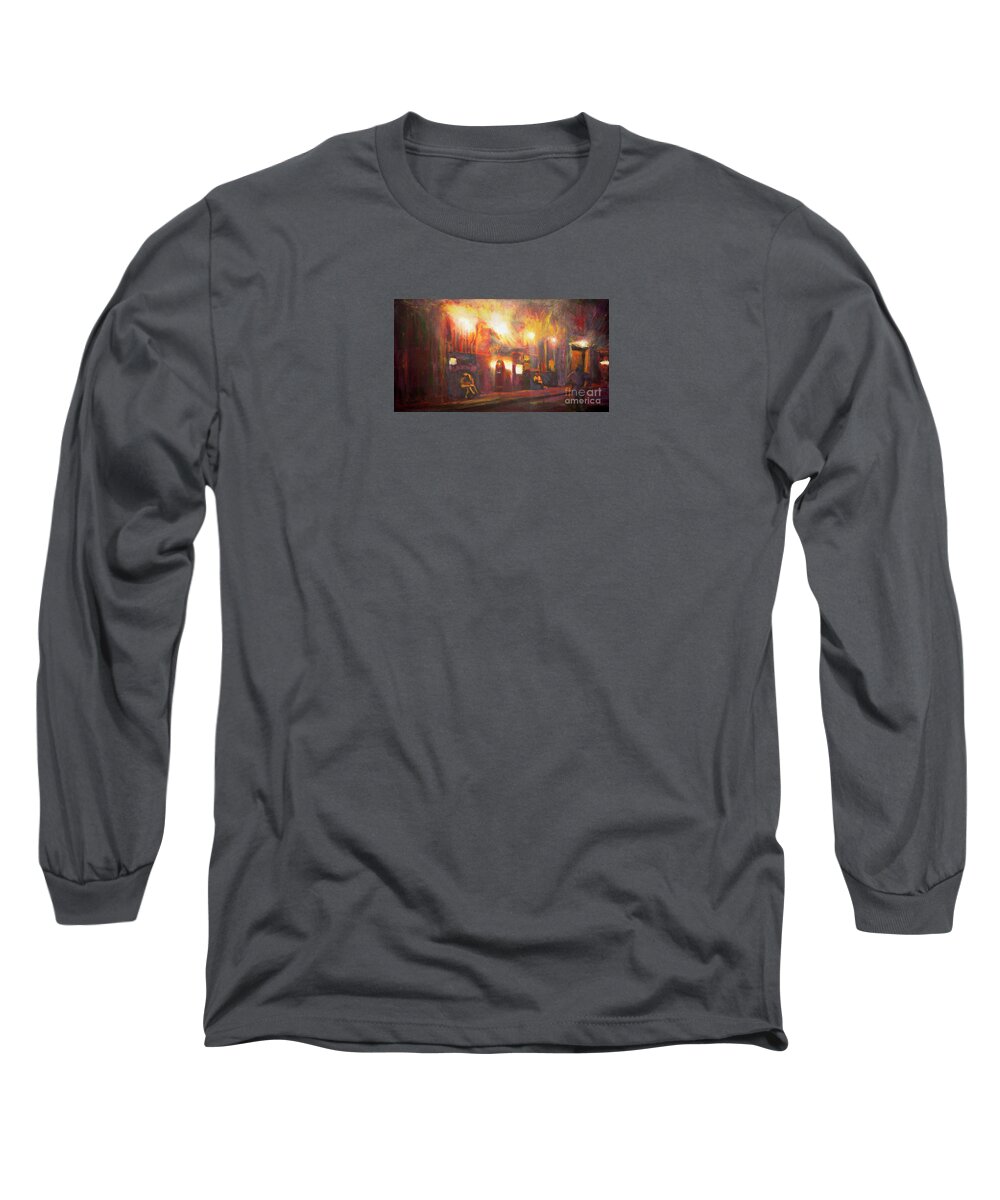 New Orleans Long Sleeve T-Shirt featuring the painting Irene's Cuisine - New Orleans by Francelle Theriot