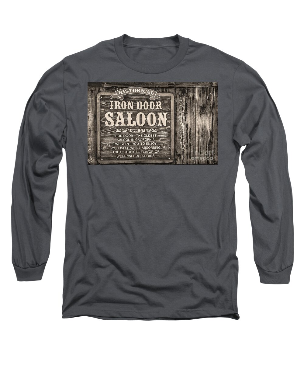 1852 Long Sleeve T-Shirt featuring the photograph Iron Door Saloon 1852 by David Millenheft