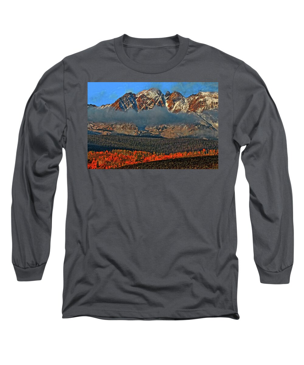 Autumn Long Sleeve T-Shirt featuring the photograph Jagged Peaks Fall by Scott Mahon