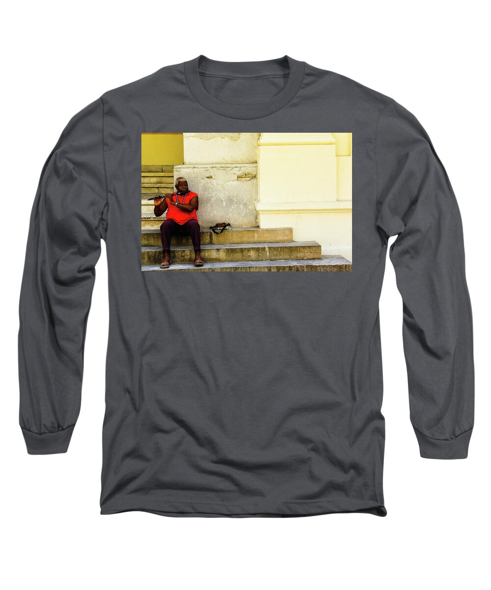  Long Sleeve T-Shirt featuring the photograph Jazz Habana by Michael Nowotny
