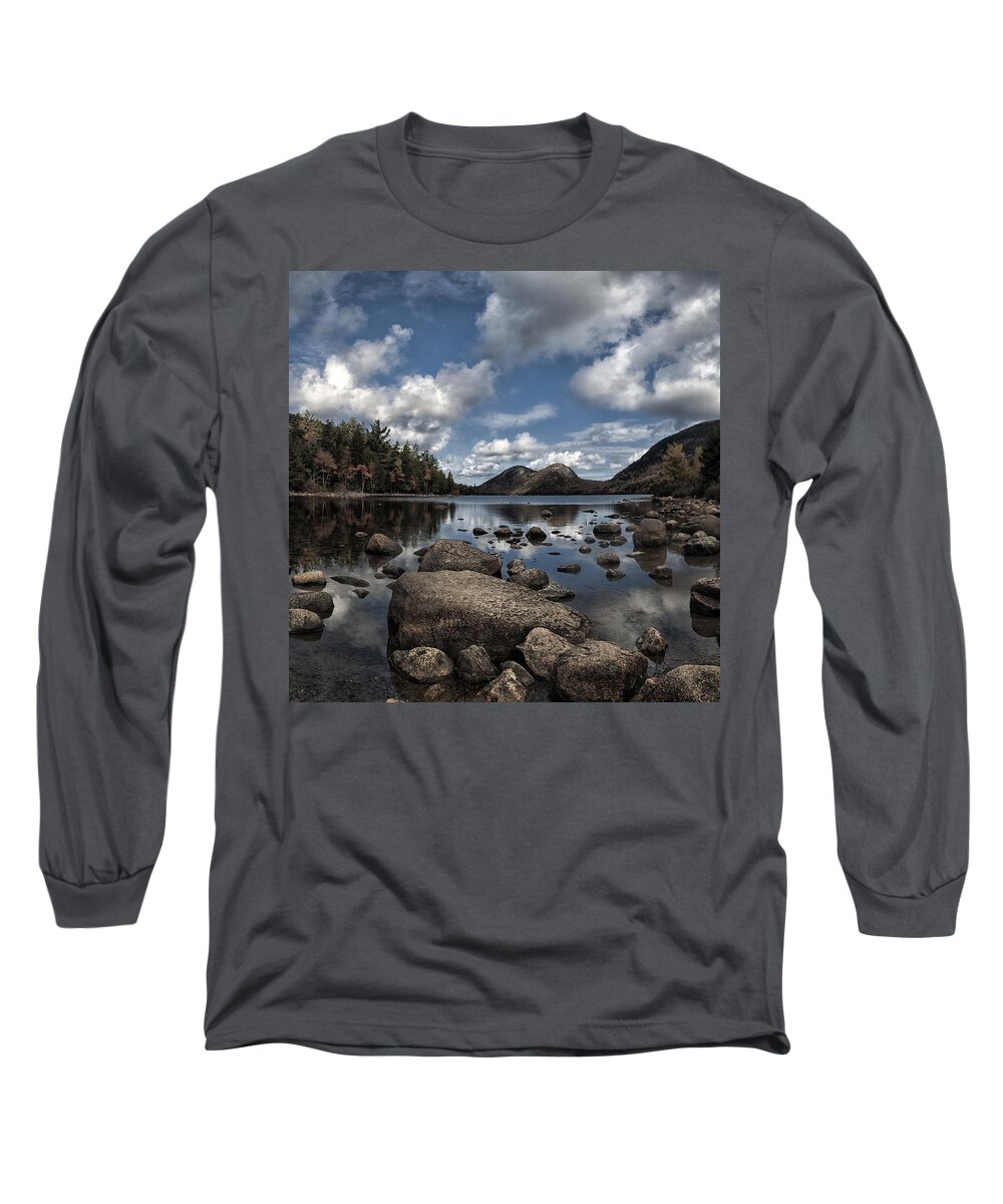 Maine Long Sleeve T-Shirt featuring the photograph Jordon Pond by Robert Fawcett