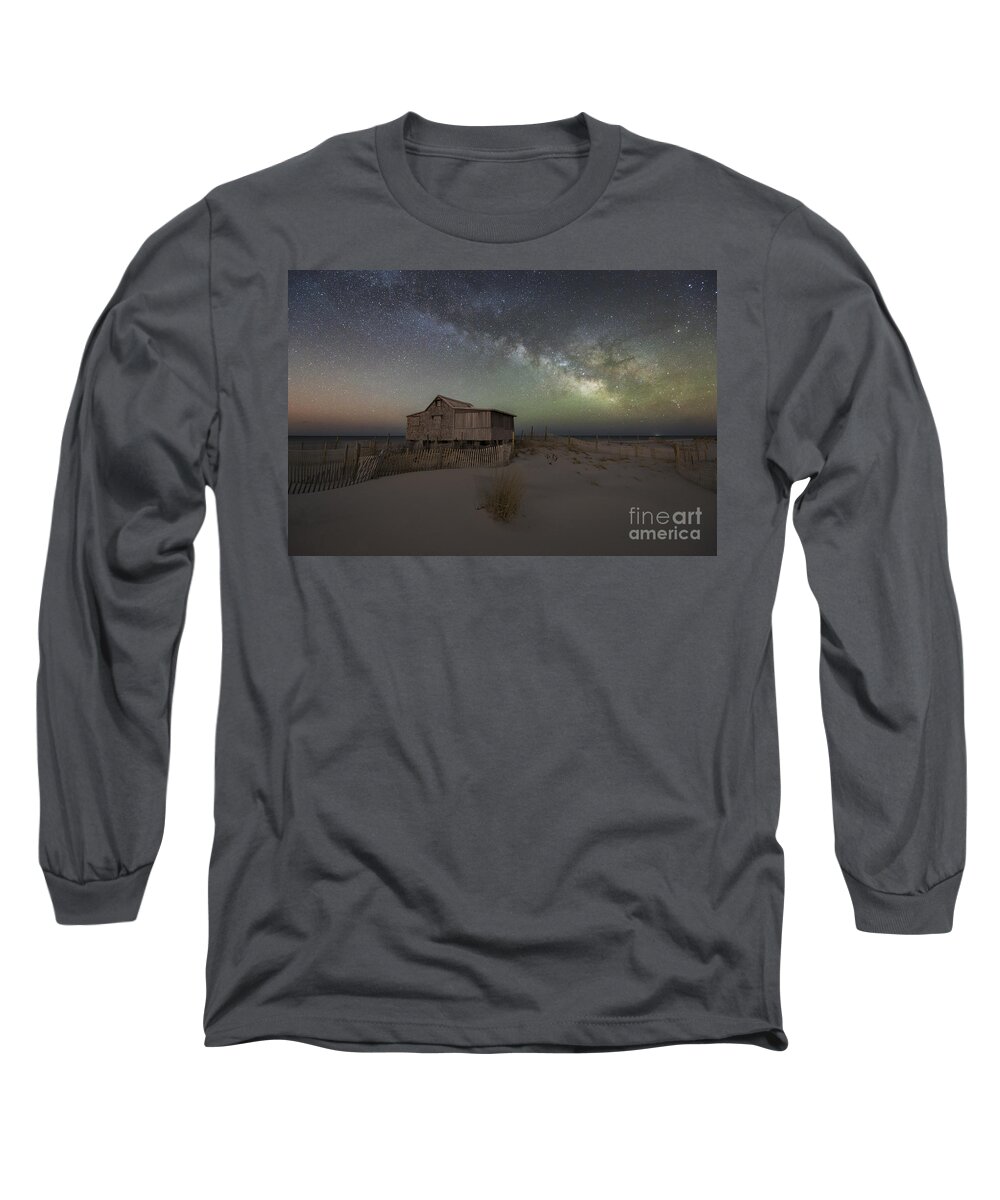 Judge's Shack Long Sleeve T-Shirt featuring the photograph Judges Shack Island Beach State Park NJ by Michael Ver Sprill