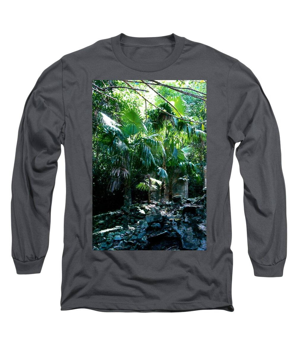 Caribbean Long Sleeve T-Shirt featuring the photograph Jungle Sun by Robert Nickologianis