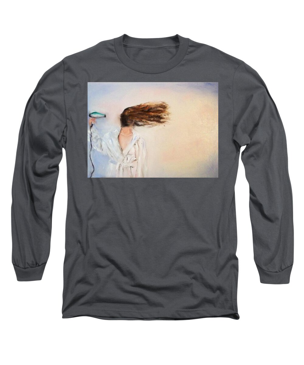 Portrait Long Sleeve T-Shirt featuring the painting Electric Summer by Stephen King