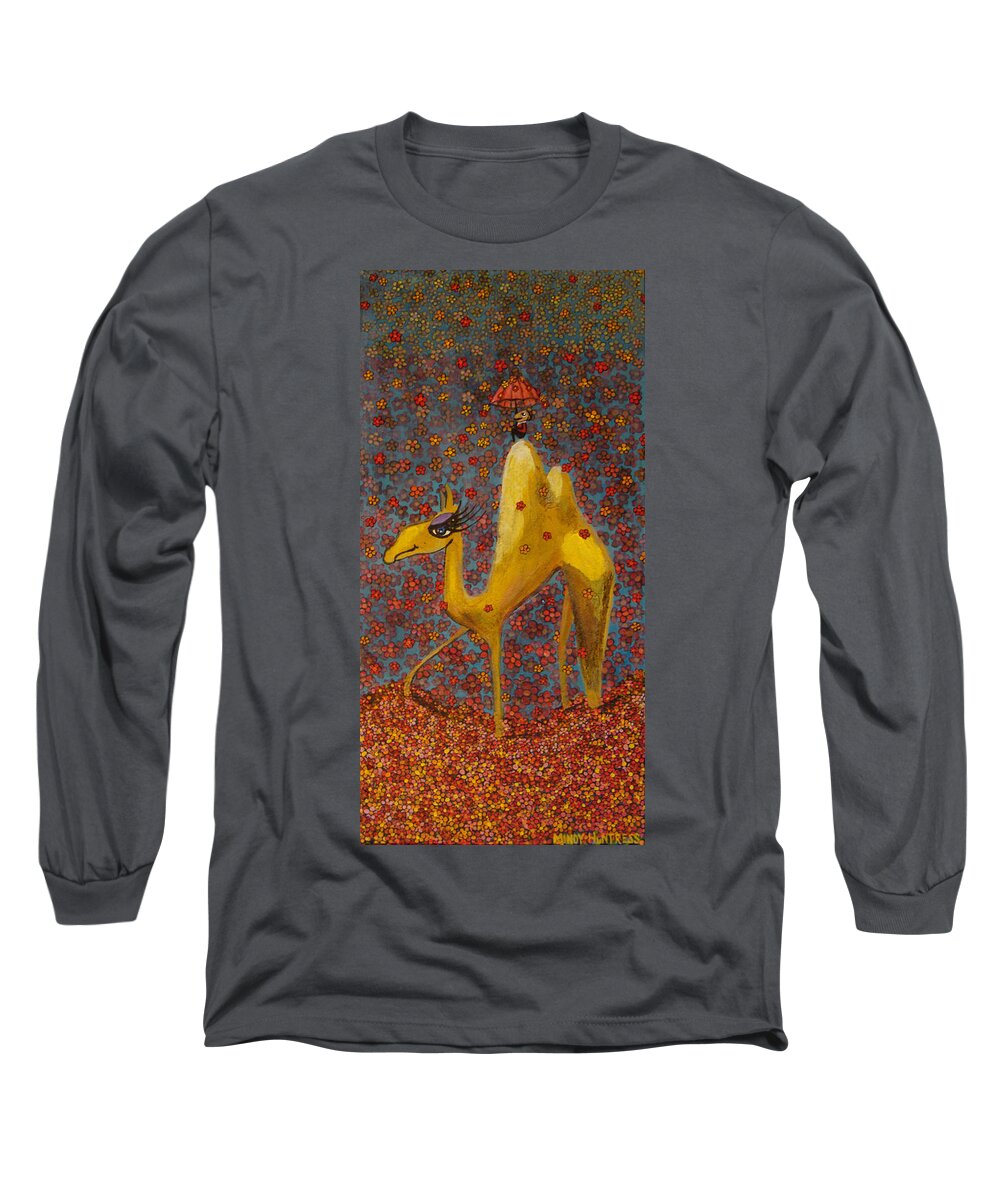 Camel Long Sleeve T-Shirt featuring the painting Justify by Mindy Huntress