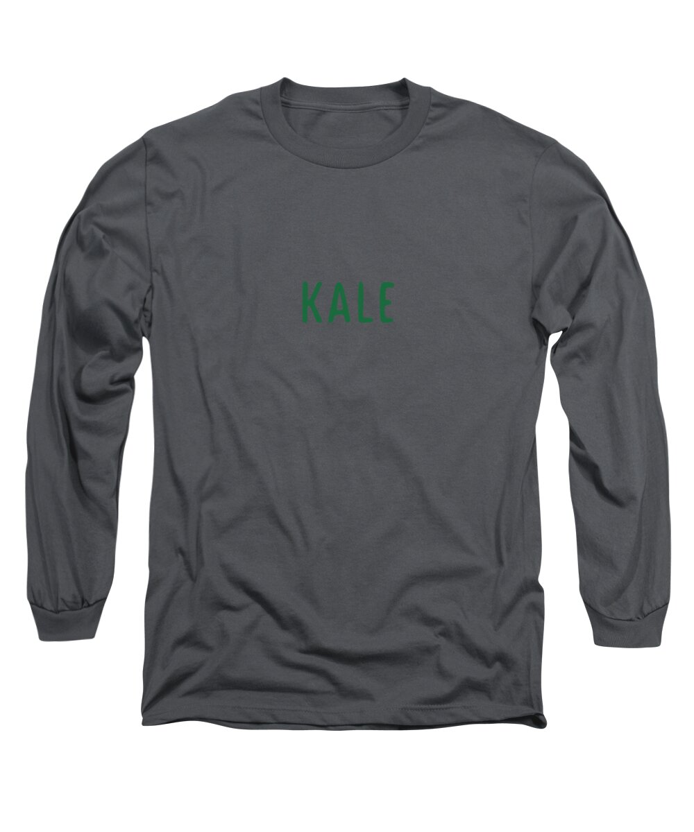 Text Long Sleeve T-Shirt featuring the digital art Kale by Cortney Herron