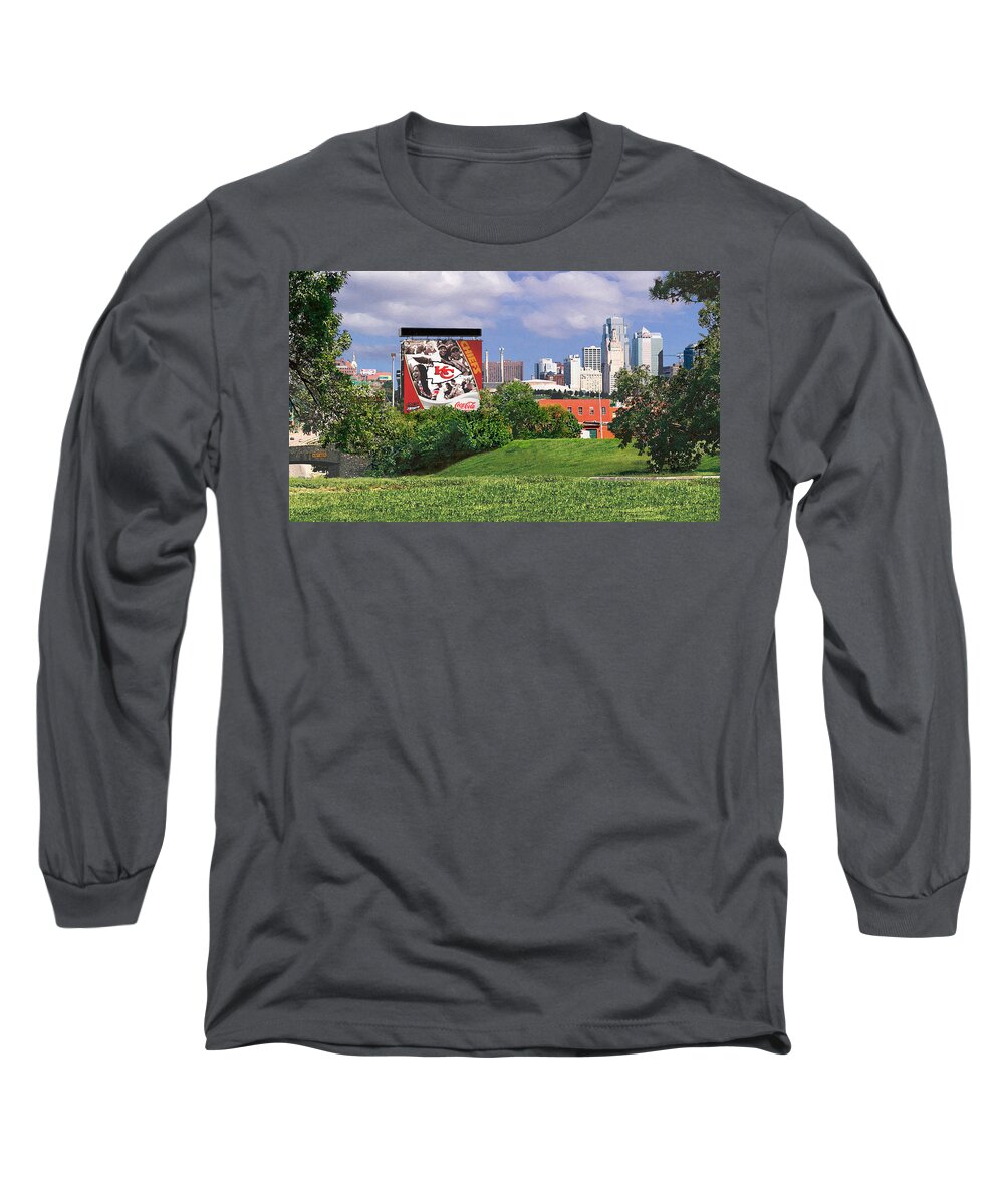 Landscape Long Sleeve T-Shirt featuring the photograph Kansas City Sky Line by Steve Karol