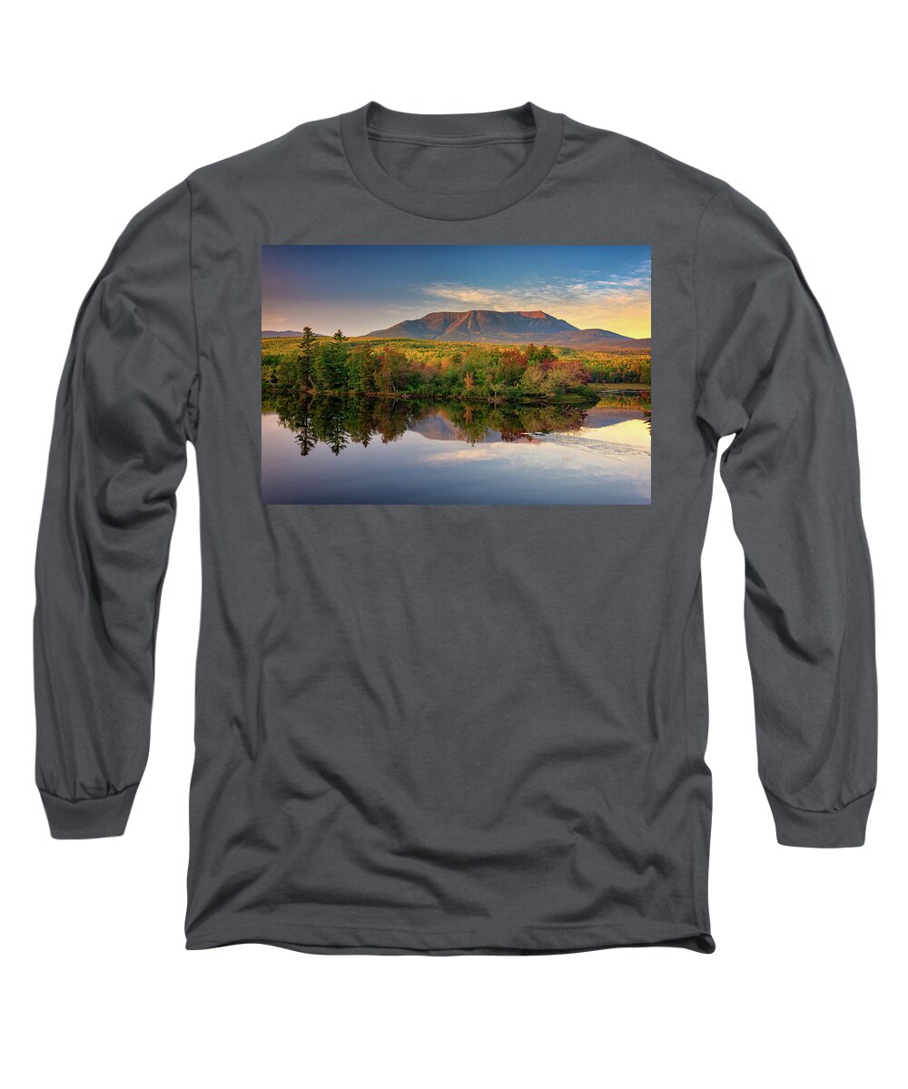 Mount Katahdin Long Sleeve T-Shirt featuring the photograph Katahdin At Sunset by Rick Berk