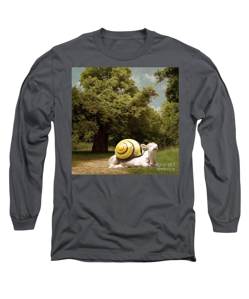 Cow Long Sleeve T-Shirt featuring the digital art Keep calm and relax by Martine Roch