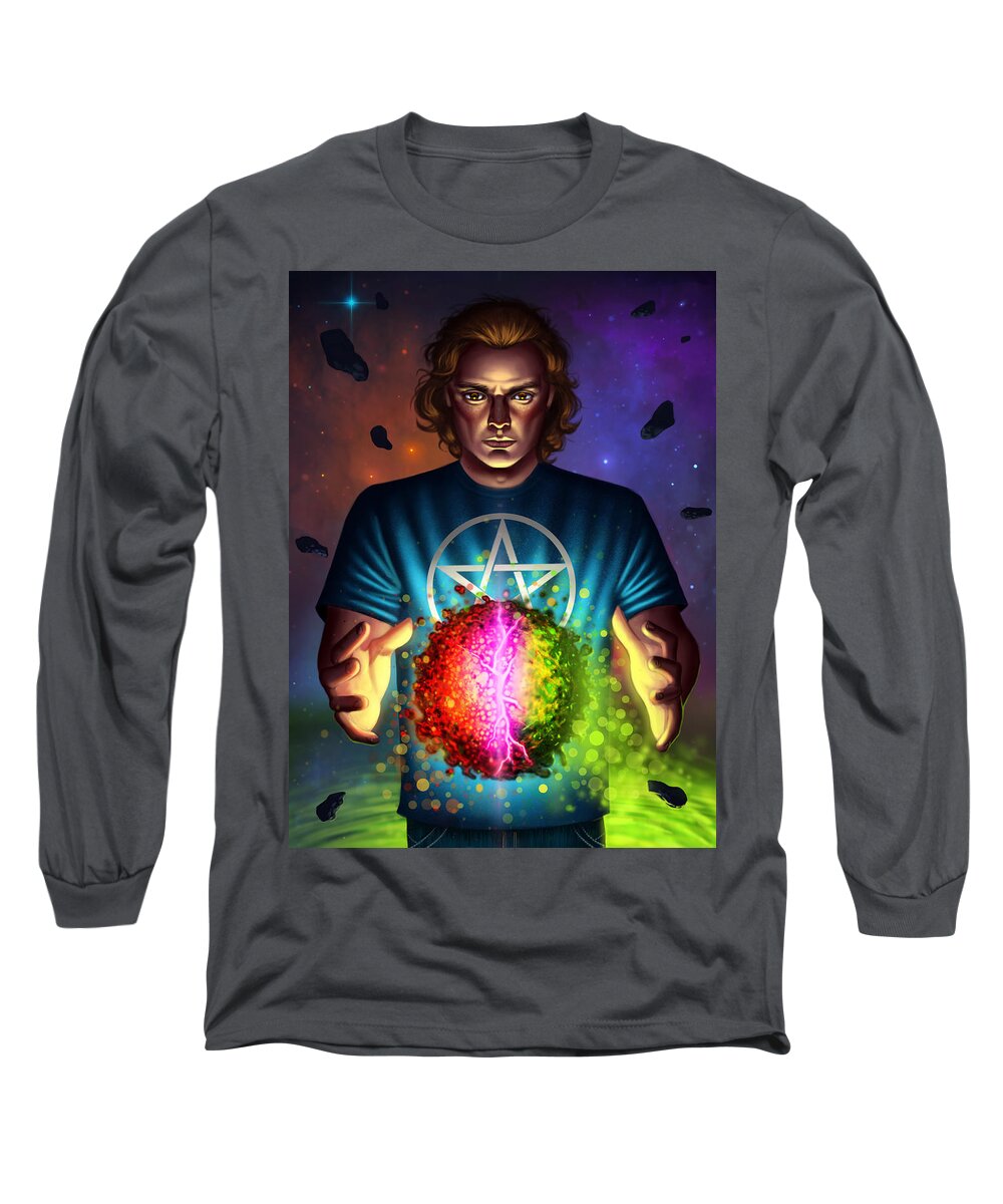 Sentinels Of Creation Long Sleeve T-Shirt featuring the digital art Kellan Thorne by Robert Ross