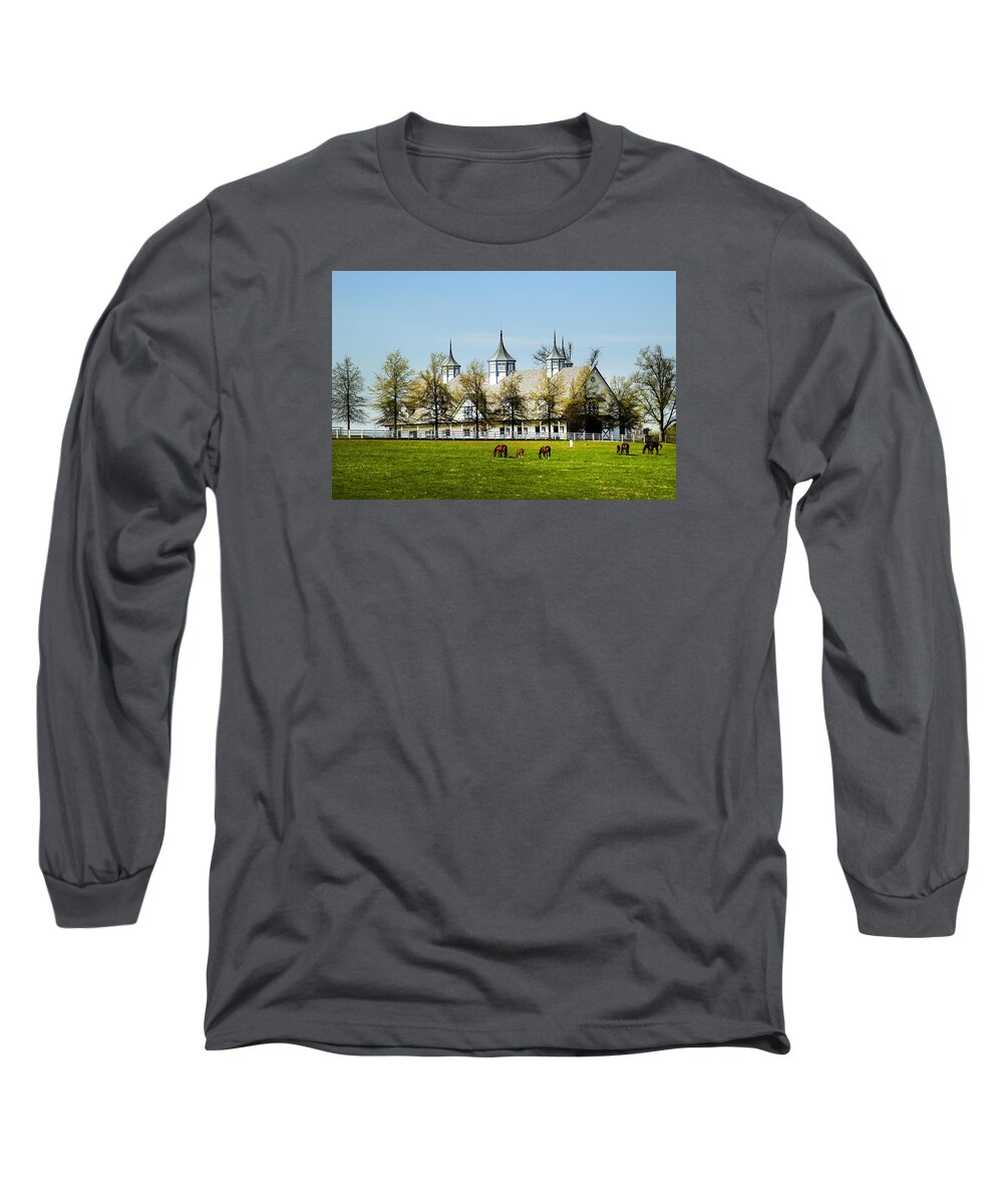 Kentucky Horse Barn Hotel Long Sleeve T-Shirt featuring the photograph Revised Kentucky Horse Barn Hotel 2 by Randall Branham