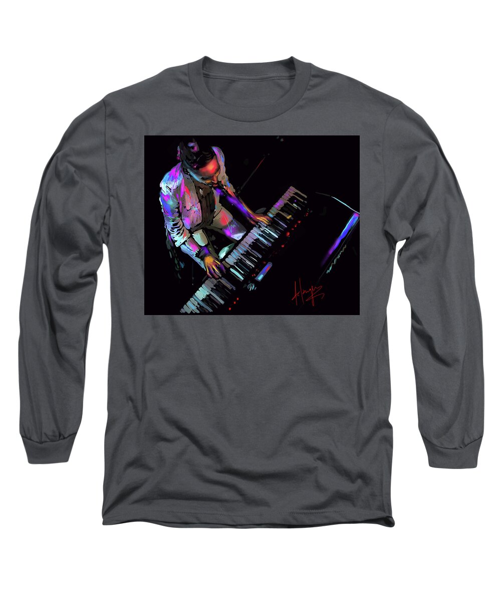  Unplugged Long Sleeve T-Shirt featuring the painting Keys from Above by DC Langer