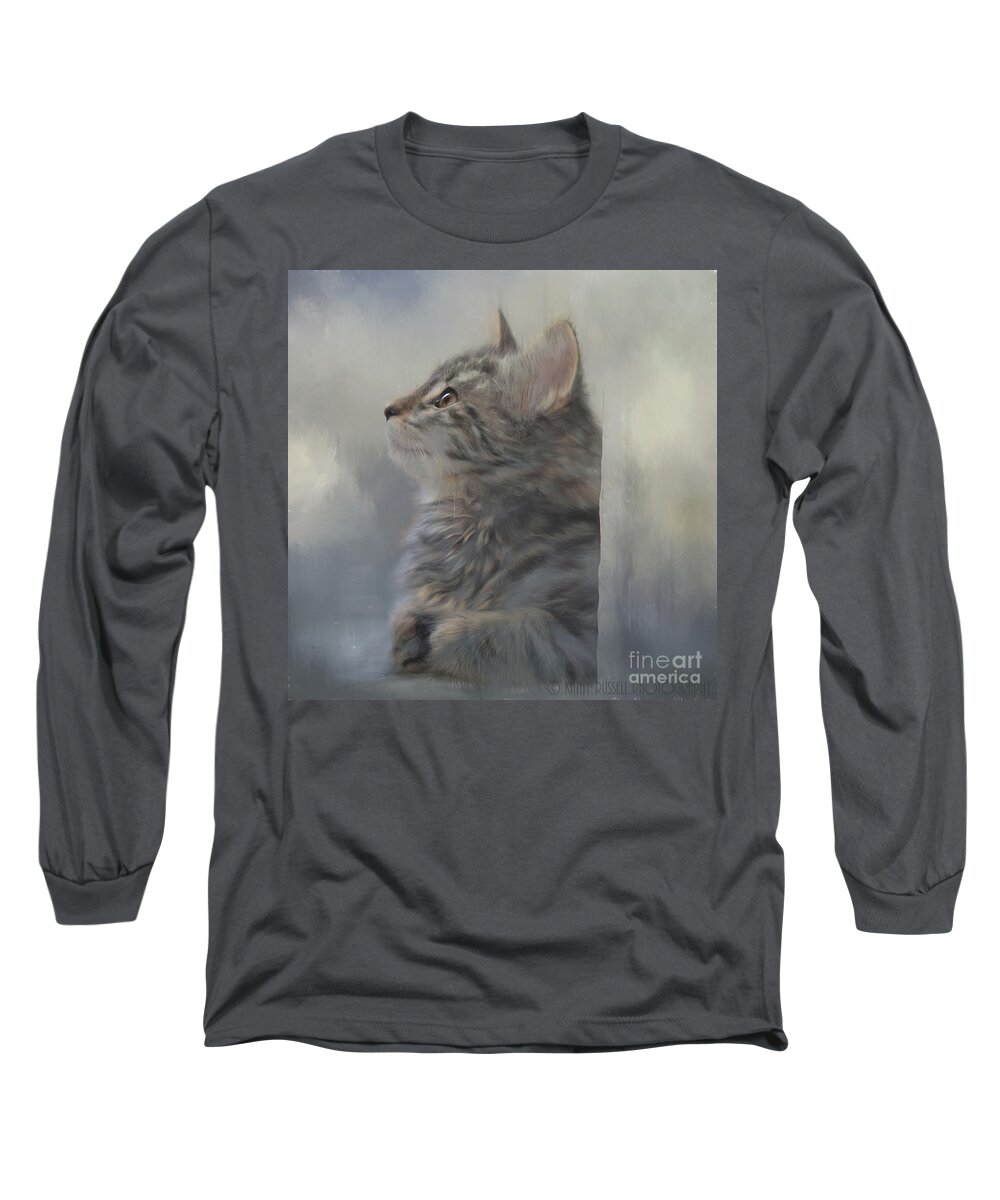 Kitten Long Sleeve T-Shirt featuring the photograph Kitten Zada by Kathy Russell