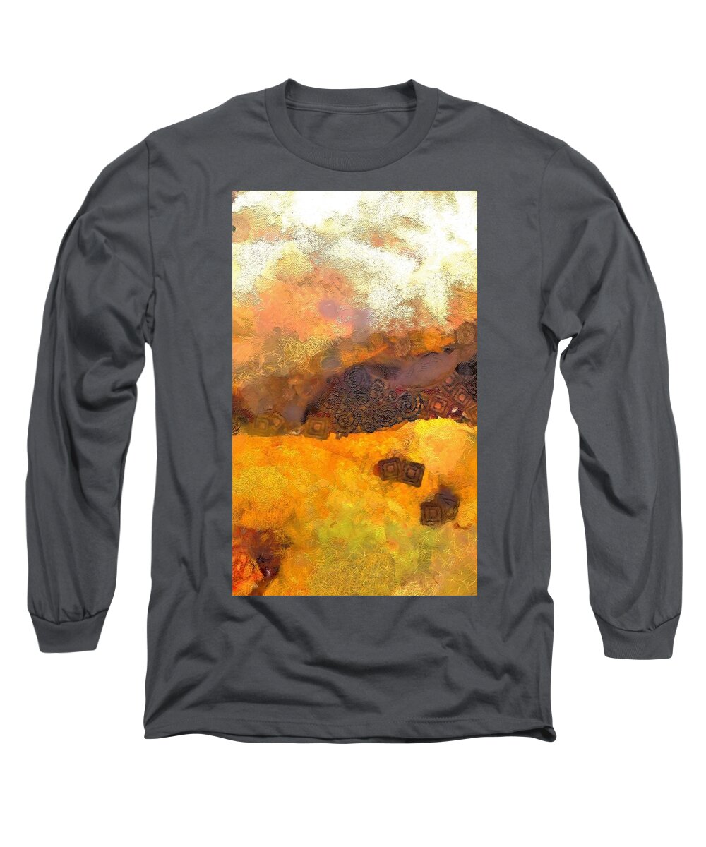 Abstract Long Sleeve T-Shirt featuring the painting Klimpt Study No. 1 by Lelia DeMello