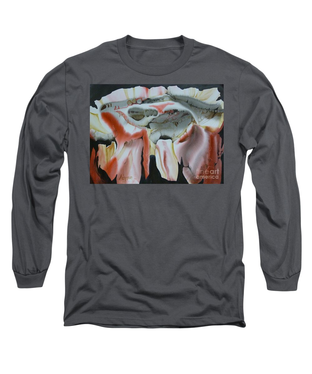 Watercolour Long Sleeve T-Shirt featuring the painting Kommodo by Donna Acheson-Juillet