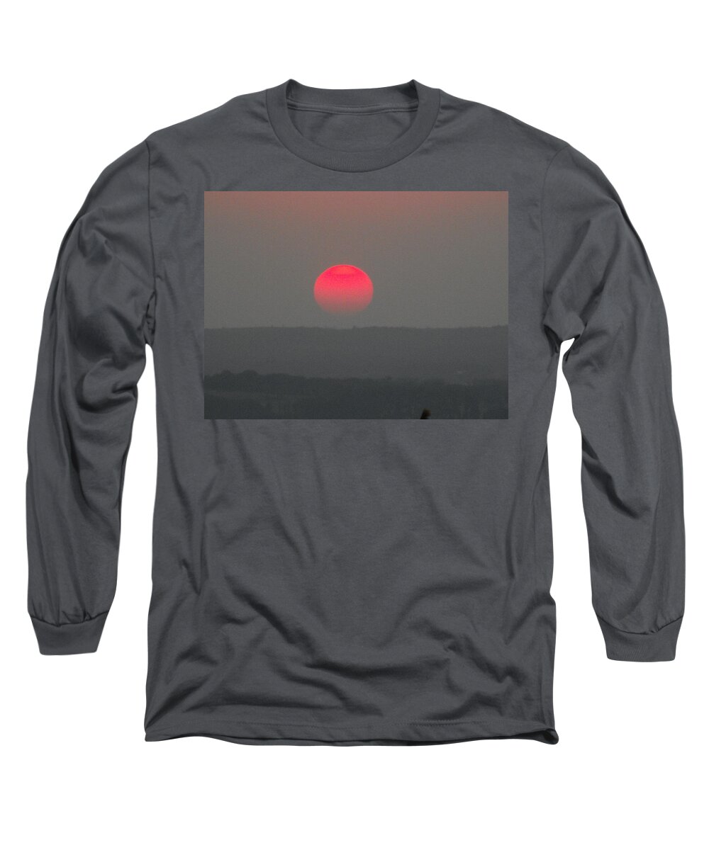 Hazy Long Sleeve T-Shirt featuring the photograph Konza Sunset by Michael Oceanofwisdom Bidwell