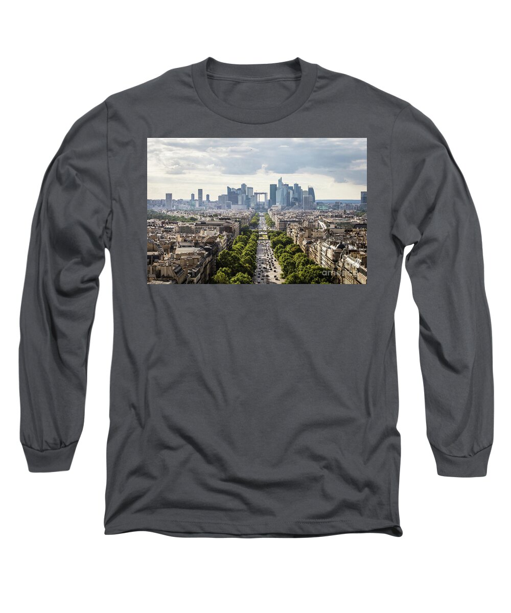 Europe Long Sleeve T-Shirt featuring the photograph La Defense Paris by Didier Marti