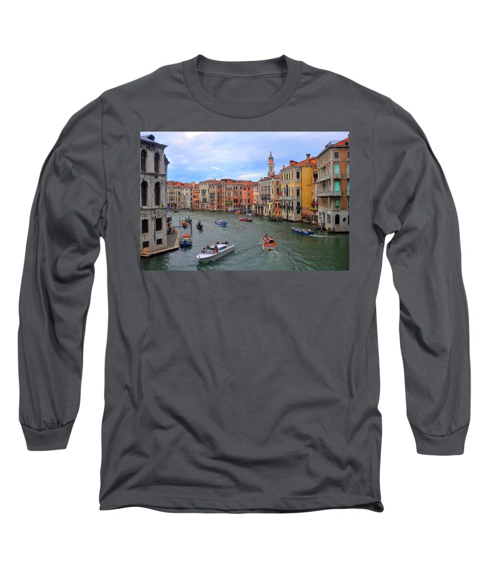 La Grande Canale Long Sleeve T-Shirt featuring the photograph La Grande Canale by John Hughes