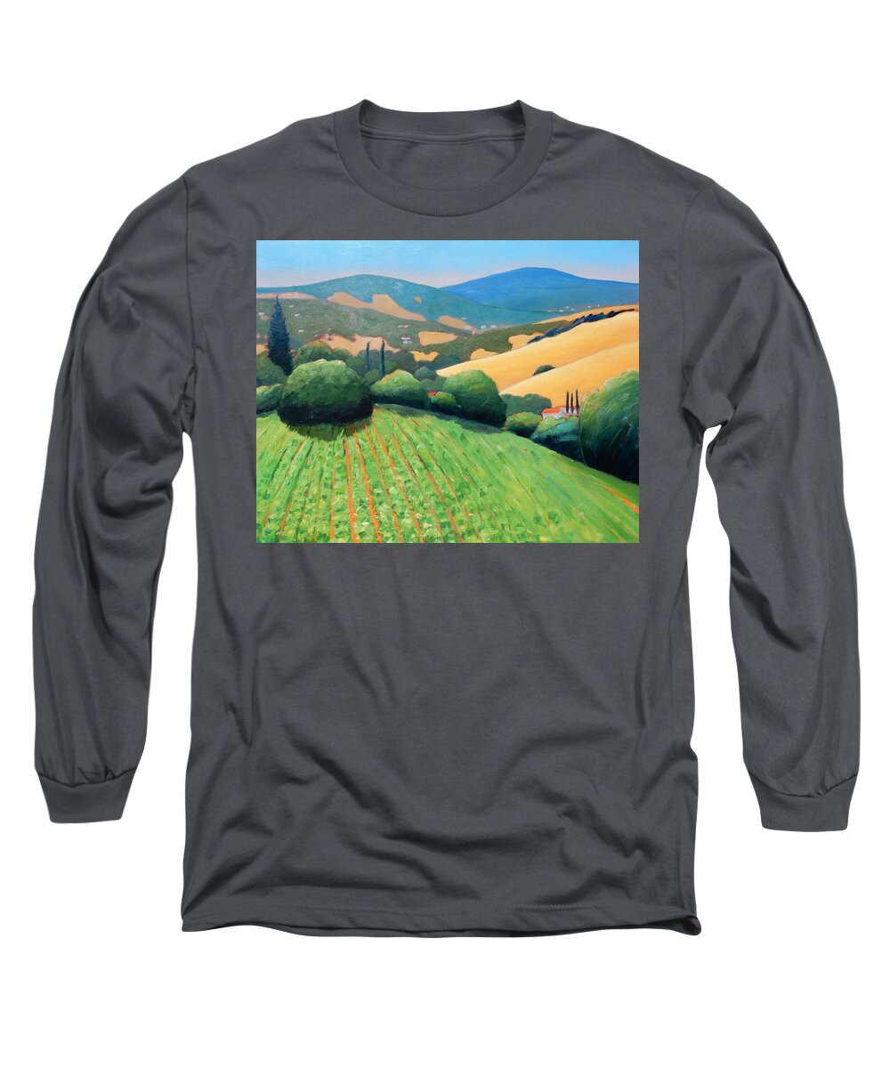Vinyard Long Sleeve T-Shirt featuring the painting La Rusticana revisited by Gary Coleman