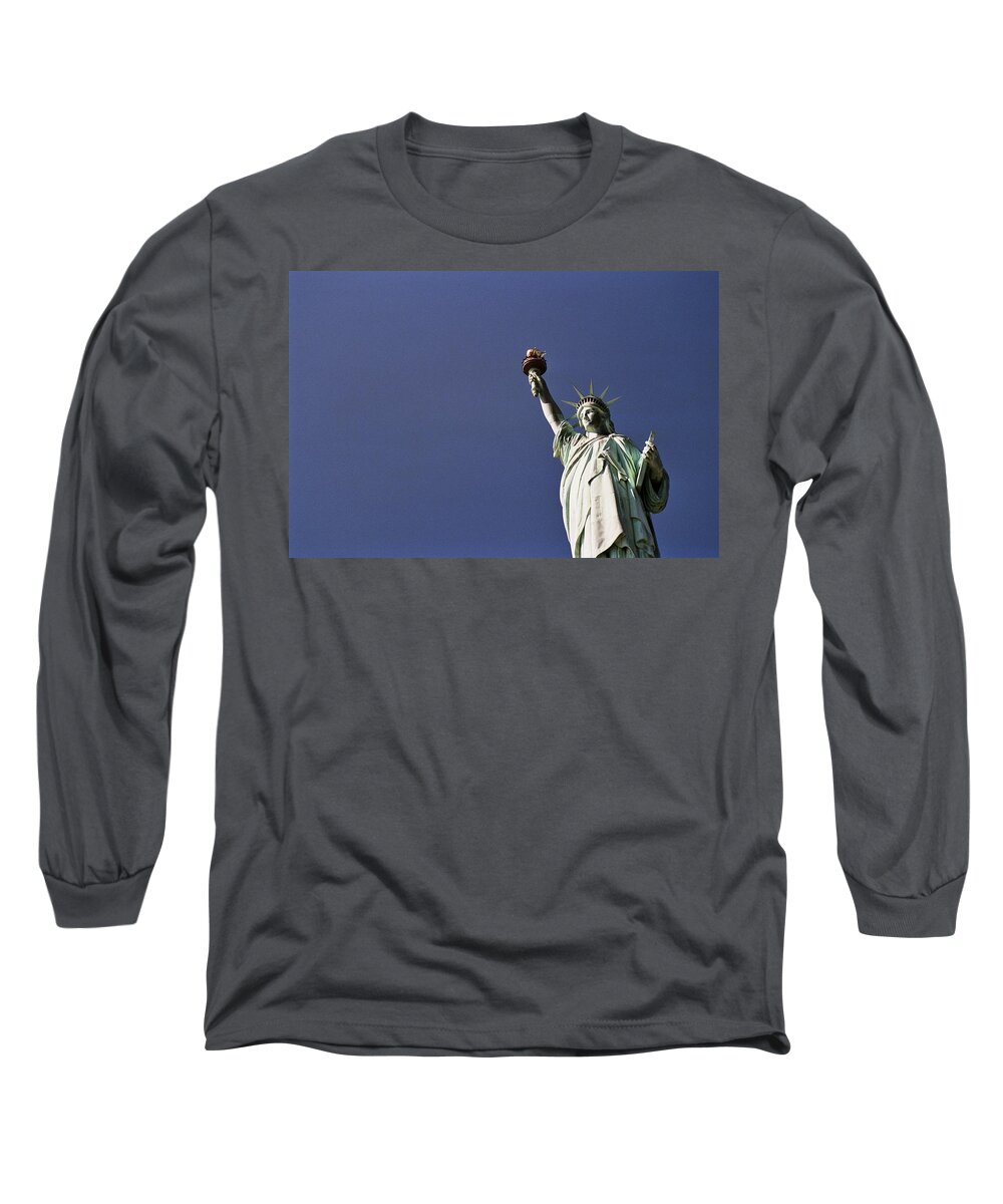 Statue Of Liberty Long Sleeve T-Shirt featuring the photograph Lady Liberty 5 by Allen Beatty