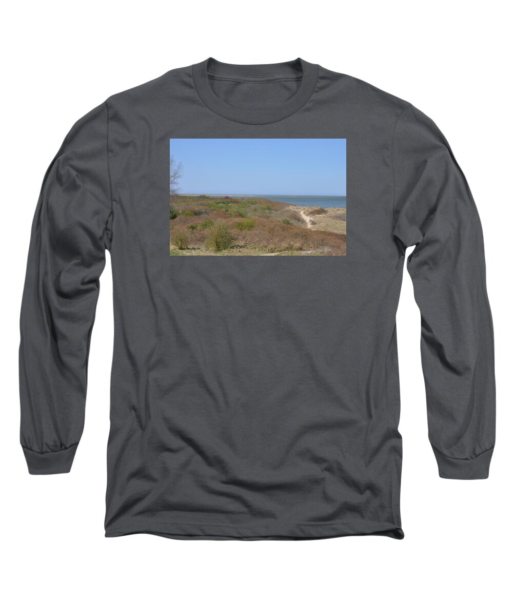 Photo. Dunes Long Sleeve T-Shirt featuring the photograph Land at the sea by Eduard Meinema