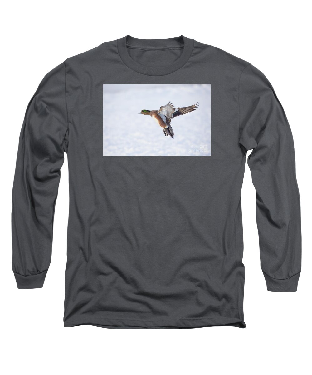 Duck Long Sleeve T-Shirt featuring the photograph Landing by Douglas Kikendall