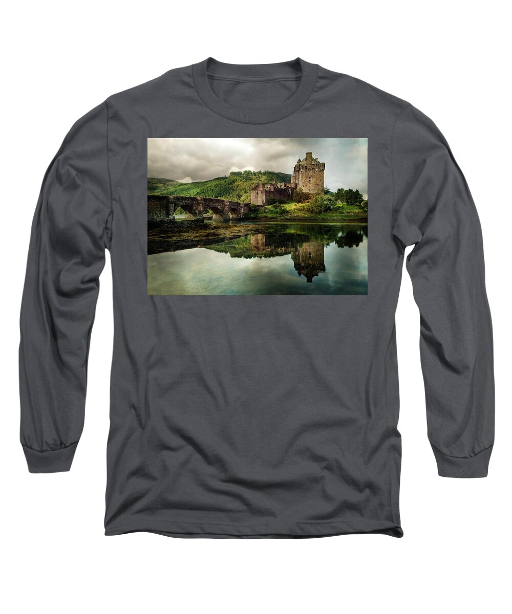 Landscape Long Sleeve T-Shirt featuring the photograph Landscape with an old castle by Jaroslaw Blaminsky