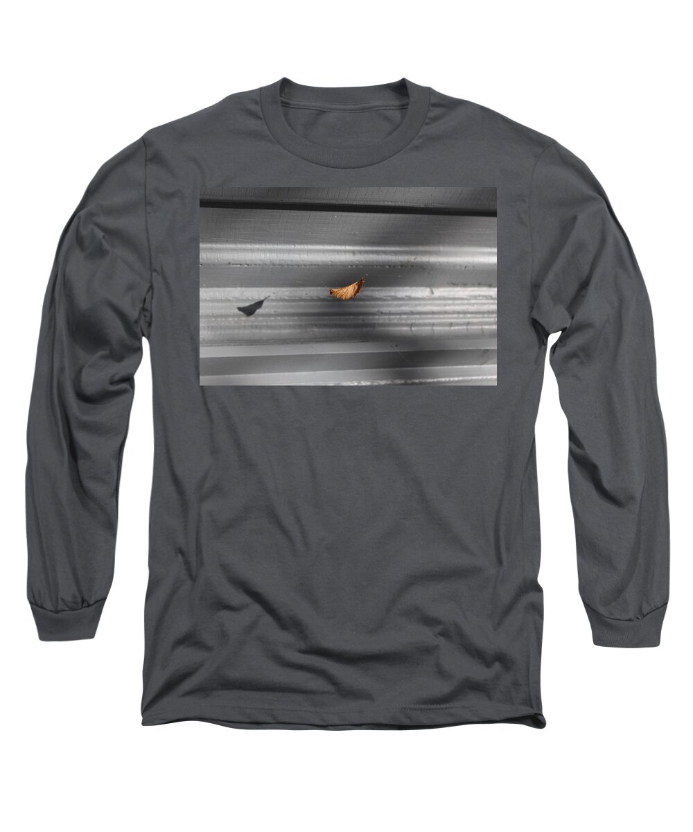 Leaf Long Sleeve T-Shirt featuring the photograph Leaf In Suspense by Jason Nicholas