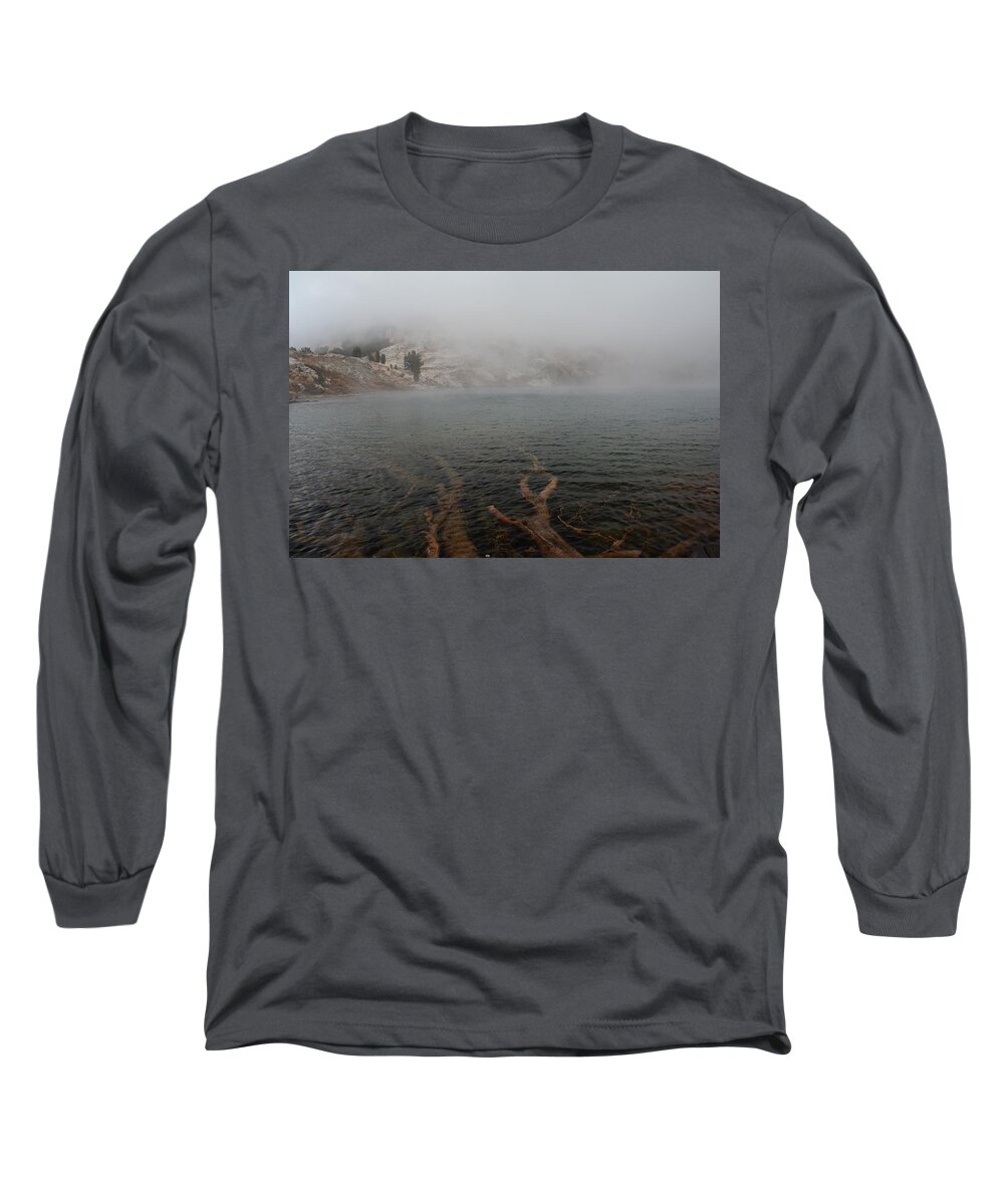 Elko Nevada Landscape Photography Long Sleeve T-Shirt featuring the photograph Liberty Lake in Fog by Jenessa Rahn