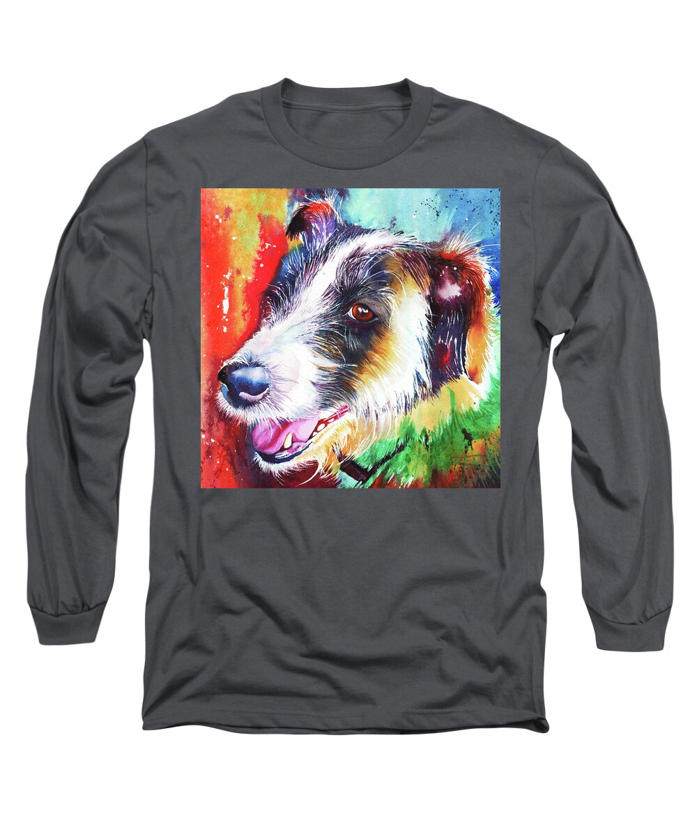 Dog Long Sleeve T-Shirt featuring the painting Life In The Old Dog Yet by Peter Williams