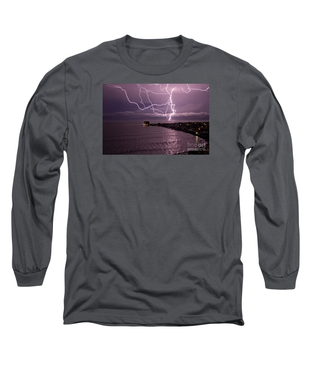 Weather Long Sleeve T-Shirt featuring the photograph Lightning up the Night by Bob Hislop