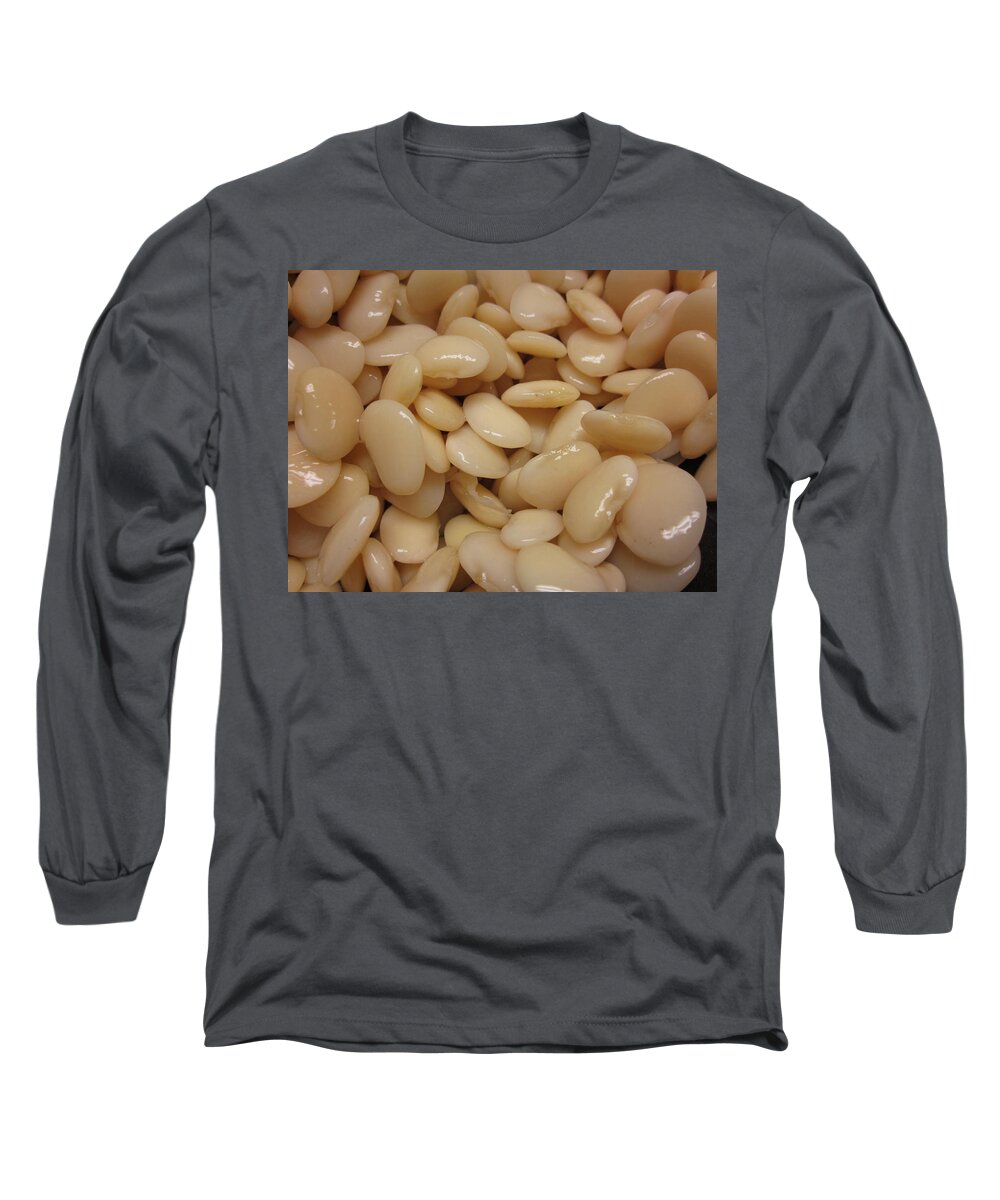 Lima Beans Long Sleeve T-Shirt featuring the digital art Lima Beans by Super Lovely
