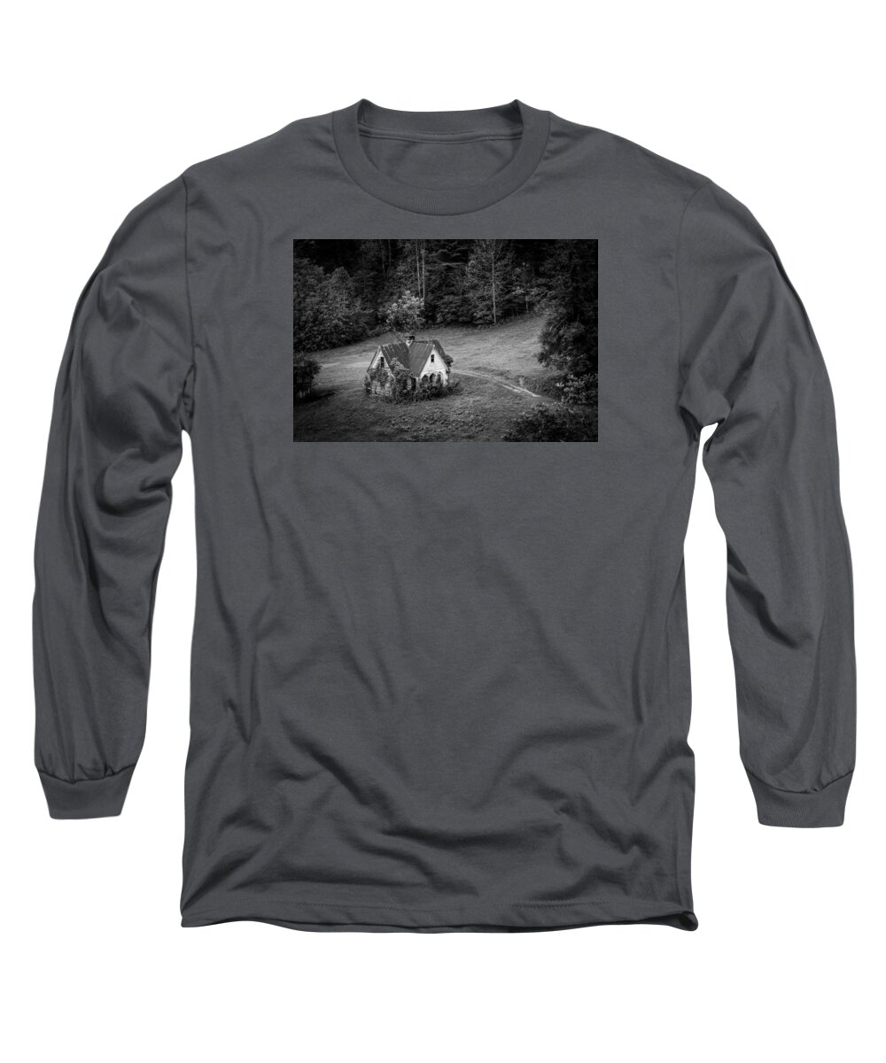 Kelly Hazel Long Sleeve T-Shirt featuring the photograph Little Victorian House in the Mountains by Kelly Hazel